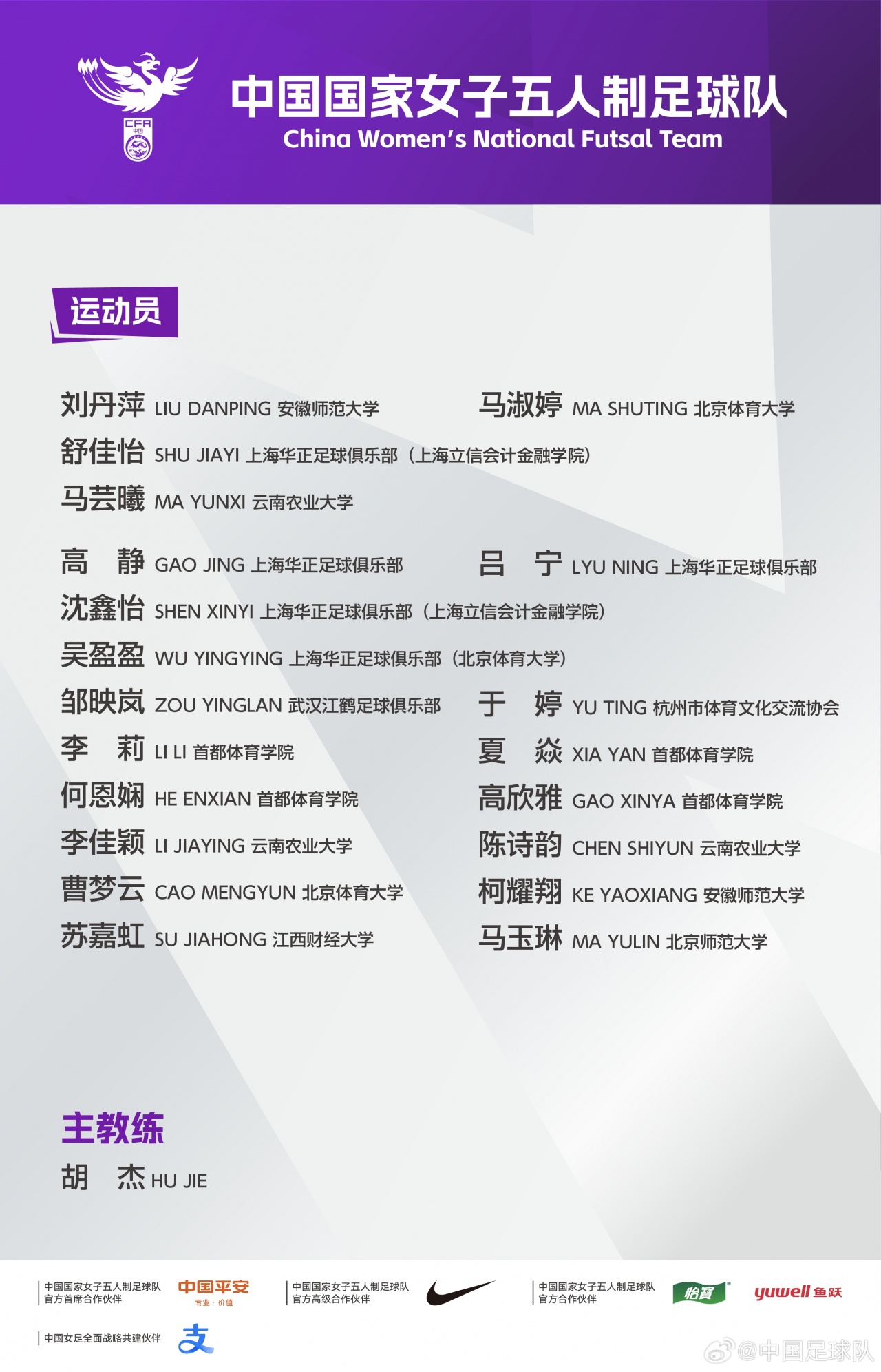 中国女子五人制足球队,10月26日-11月11日进行第五期集训